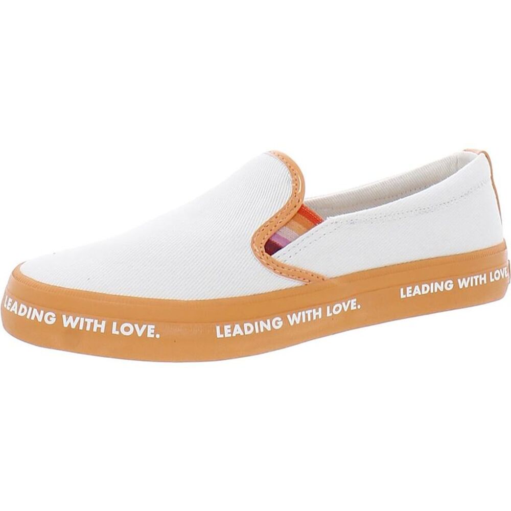 Sperry White Canvas Slip-On Sneakers with Tan Gum Sole